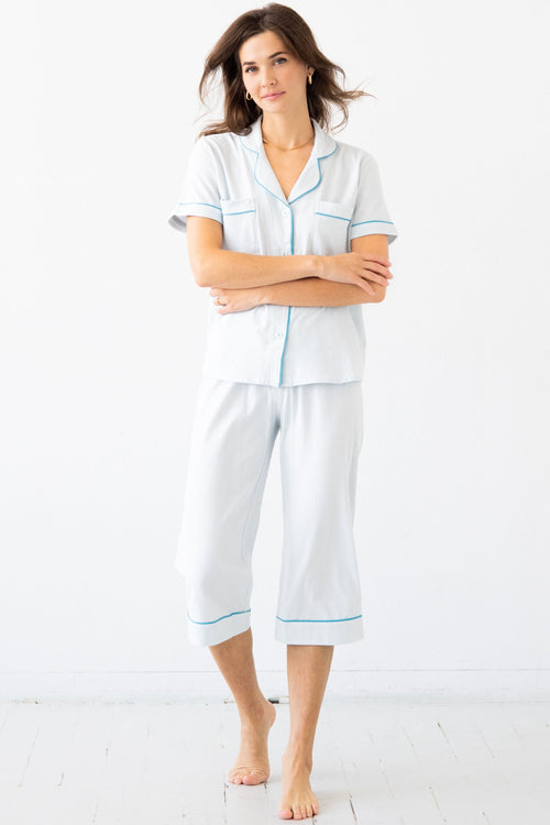 Classic Luxury Capri Pajamas in  Brushed Pima Cotton
